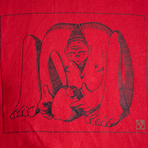 a big one: red sweatshirt, L